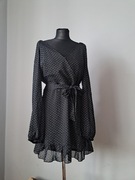 Piękna nowa sukienka czarna w groszki M/38 vero moda