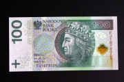 Banknot 100 złotych 2018 seria FJ stan UNC 