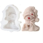 BAŁWANEK WEŁNIANY SZALIK Świąteczna forma silikonowa 12*9*6 do Świec Gipsu 