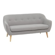 Sofa Alunda marki Actona Direct pikowana szara 3-osobowa
