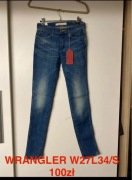 Spodnie damskie jeansy wrangler Lee mustang S-M