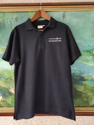t-shirt bluzka koszulka polo z kołnierzykiem rozpinana granatowa bawełniana