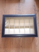 etui organizer pudełko opakowanie na 12 zegarków skóra 30x20x8 cm nowy