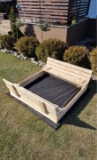 Drewniana Piaskownica Zamykana Dla Dzieci Impregnowana 120x120 +Gratis