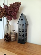 Drewniany domek dekoracyjny handmade 4 piętra- lampion / prezent