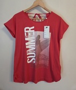 bluzka koszulka t-shirt różowa 4F M 38 wiązana z tyłu surfer surferka 