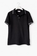 Czarny bawełniany t-shirt polo Lindbergh M