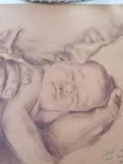 Obraz pastel Ojciec z dzieckiem "Last kiss" 