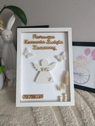 Komunia prezent od chrzestnych ramka aniołki anioł