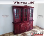 Ekskluzywna Witryna 180 Klasyczna MAHOŃ Wiśnia Lakierowana BEKAS Producent 