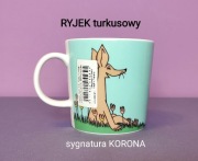 Muminki KUBEK Moomin Arabia Finland - RYJEK turkusowy 2008-24 sygn.Korona