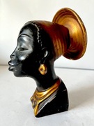 RZEŹBA,POPIERSIE afrykańskiej ,księżniczki. Sygn.MC.W.G.