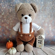 Miś na szydełku maskotka pluszak zabawka prezent handmade