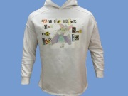 Unikatowa biała bluza z oryginalną grafiką Toma