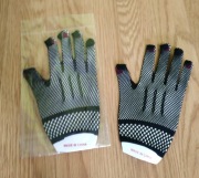 Rękawiczki damskie krótkie siateczkowe Kabaretki Czarne