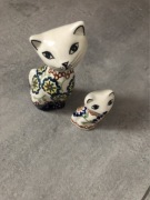 Ceramika boleslawiecka 2 kotki