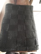 Koc z włóczki czarny 130/190