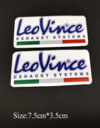 Emblemat Naklejka Aluminium na Wydech Tlumik LeoVince 7,5x3,5cm MIVV 10x4cm