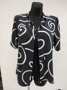 Narzutka lekka czarna z wiskozy w białe wzory 40 L