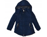 Zimowa kurtka parka chłopięca granatowa 92