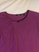 Mexx. Intensywnie fioletowa bluzka z wiskozy z ozdobionym dekoltem