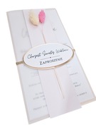 Zaproszenia 1 urodziny roczek chrzest z misiem róż kalka suszone kwiaty 