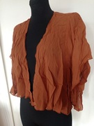 Brązowa narzutka bolerko kamizelka bluzka