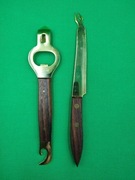 Złoty otwieracz i nóż do sera 