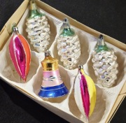 bombki prl szklane bańki sople szyszki ozdoby choinkowe vintage dzwonki