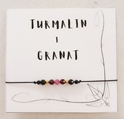 Bransoletka kamień naturalny Czarny Turmalin i Granat 