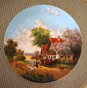 W drodze na targ - ozdobny talerz porcelanowy - Seltmann Weiden  , 1986