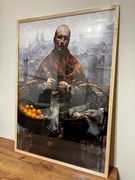 Obraz satynowy plakat w sosnowej ramie TESTOVIORON POMARAŃCZARKA r. 100x70 