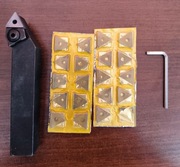 Nóż tokarski  składany nowy 20mmx20mm wraz z 20 płytkami do stali