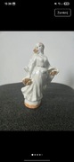Kobieta ze złotymi kwiatami porcelana zabytkowa ARPO Rumunia PRL Vintage