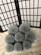 15 cm, Pompon tiulowy, szary, sztywny, gęsty tiul