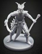 Figurka DnD RPG, druk 3D 16k, Tiefling diablik z mieczem i laską 