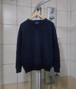 Sweter klasyczny Crewfield XL niebieski granatowy ciemny wełniany bawełn