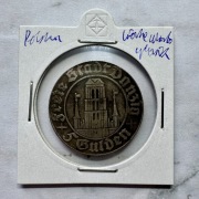 Stara Moneta Polska IIRP Wolne Miasto Gdańsk Kościół 5 Guldenów 1932 r.