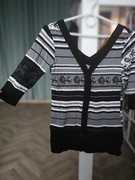 Oryginalna bluzka sweterek z rękawem 3/4 na guziki S