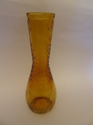 Prądniczanka wazon miodowy, bursztynowy, szkło Prl, retro, vintage