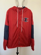 Champion kurtka wiatrówka L czerwona lekka hoodie vintage