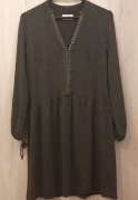 My Manifesto: bawełniana grafitowa sukienka do kolan rozmiar M