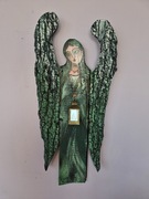 Bieszczadzki Anioł domowego ogniska nowy rękodzieło wys. 70cm 