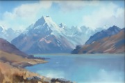 K.J. Andrews "Mt Cook and the lake Pukaki", 1970s