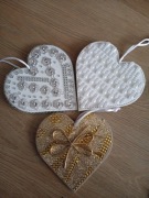 3 Serca 2stronne zawieszki na choinkę 