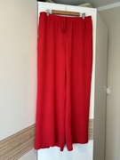 Spodnie damskie z szeroką nogawką kolor czerwony XXL