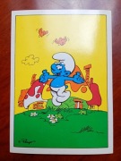 POCZTÓWKI retro SMERFY - nr 8 - Radosny Smerf , radość , wesołek