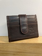 portfel skorzany na karty, banknoty. zapinany FIRENZE RFID  hand made 