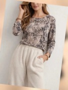 Sweterek Monnari we wzory w odcieniach szarych i bezowych roz.L/XL