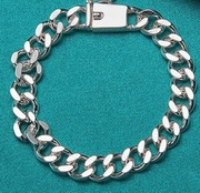 Srebrna Silver Sterling 925 bransoleta pancerka męska  20cm 10mm.